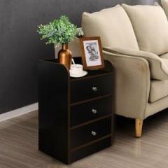 Kawachi Sofa Side End Corner Nightstand with 3 Drawers Bedroom, Living Room Engineered Wood Bedside Table