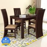 Kendalwood Furniture Premium Dining Room Wooden Table with 4 Chairs Solid Wood 4 Seater Dining Set