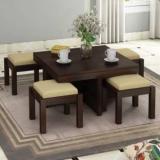 Kendalwood Furniture Wooden Center Table Tea Table for Living room Furniture Wooden Center Table Tea Table With 4 Stool Solid Wood Coffee Table