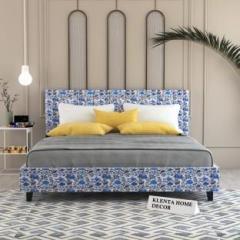 Klenta Home Decor Upholstered King Size Bed With Fabric Headboard For Bedroom/ Hotel/ Kids Room || Solid Wood King Bed