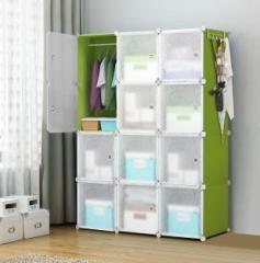 Krishyam 12 Cube Baby Wardrobe Door Plastic Sheet Rack Closest Organizer PP Collapsible Wardrobe