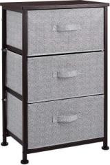 Krishyam Fabric 3 Drawer Storage Organizer Unit Easy Pull Fabric Bins Fabric Free Standing Chest of Drawers