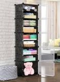 Krishyam Shoe Rack Organizer DIY 20 Pair Tower 5 Door Portable Cabinet for Boots Shoes PP Collapsible Wardrobe