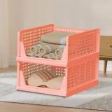 Kuber Industries 2 Piece Set Plastic Storage Wardrobe Organizer for Almirah | Large | Light Pink Plastic Free Standing Cabinet