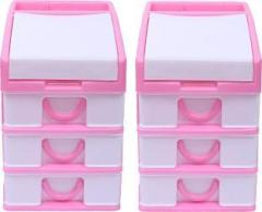 Kuber Industries Plastic 2 Pieces Four Layer Drawer Storage Cabinet Box CTKTC13155 Plastic Free Standing Cabinet