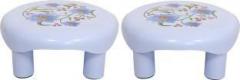 Kuber Industries Plastic Floral Bathroom Patla/Stool Set of 2 Pcs Stool