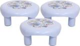 Kuber Industries Plastic Floral Bathroom Patla/Stool Set Of 3 Pcs Stool