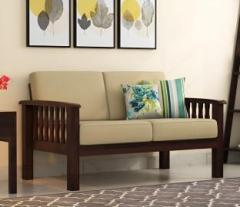 Kunjal Fueniture Sheesham Wood Sofa Fabric 2 Seater Sofa