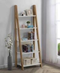 Kvs Furniture Plank Reno Engineered Wood Ladder Book Shelf and Display Unit Engineered Wood Open Book Shelf