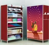 Lacossi 1 Door 6 Shelf Fabric PP Collapsible Wardrobe