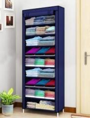 Lacossi 1 Door 9 Shelf Fabric PP Metal Carbon Steel Collapsible Wardrobe