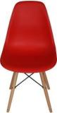 Lakdi The Furniture Co. PP Cafe Chair With Rubber Wood Legs Plastic Dining Chair