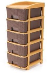 Ld Lucido Decore 5 Layer Plastic Modular Basket Drawer Chest Storage Rack System Plastic Free Standing Chest of Drawers