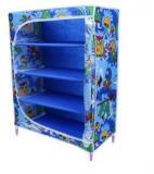 Little One's 4 Shelves Powder Coated Carbon Steel Collapsible Wardrobe