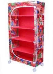 Little One's 5 Shelves Powder Coated Carbon Steel Collapsible Wardrobe