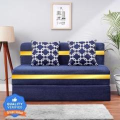 Little Smile 4X6 size for 2 Person Moshi Fabric Washable Cover 2 Seater Double Foam Fold Out Sofa Cum Bed