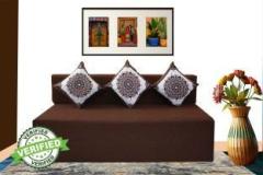 Little Smile 5X6 size for 3 Seater Jute Fabric Washable Cover 3 Seater Double Foam Fold Out Sofa Cum Bed