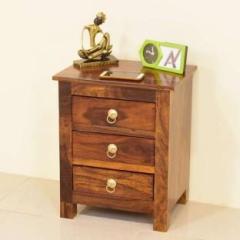 Loonart Solid Sheesham Wood Bed Side Table For Bed Room Living Room / Bed Room / Hotel. Solid Wood Bedside Table