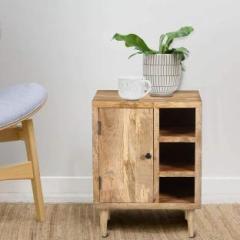 Loonart Solid Sheesham Wood Bed Side Table With Storage For Bed Room / Living Room . Solid Wood Side Table