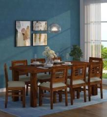 Loonart Solid Wood Eight Seater Dining Set For Dining Room / Restaurant Solid Wood 8 Seater Dining Set