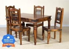 Loonart Solid Wood For Dining Room / Restaurant Solid Wood 4 Seater Dining Set