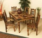 Loonart Solid Wood Six Seater Dining Set For Dining Room / Restaurant Solid Wood 6 Seater Dining Set