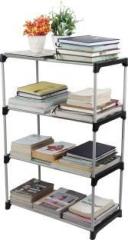 Lotspek 4 Layer Bookshelf Bookcases for Office Storage Organizer Cabinet Shelves Metal Open Book Shelf