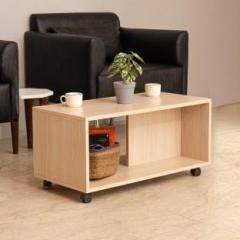 Lussomobily Engineered Wood Center Table with Wheels Open Storage Organizer for Living Room Engineered Wood Coffee Table