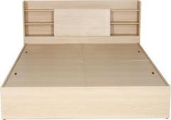 Lussomobily Engineered Wood Platform Queen Size Double Bed with Upholstery Shelves Storage Engineered Wood Queen Box Bed