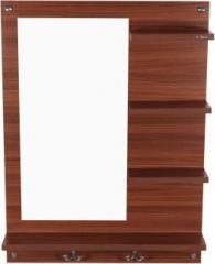 Madhuran Dressing Wall Mirror With Shelf Classic Walnut Engineered Wood Dressing Table