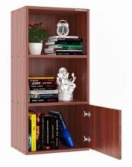 Madhuran Engineered Wood Almari 1 Door Bookcase Space Saving Display Storage Rack Engineered Wood Semi Open Book Shelf