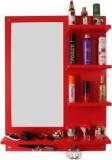 Madhuran Engineering Wood Wall Mounted Dressing Table Mirror Red Engineered Wood Dressing Table