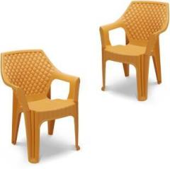 Maharaja Alpha for Home, Office | Comfortable | Arm Rest | Bearing Capacity up to 200Kg Plastic Outdoor Chair