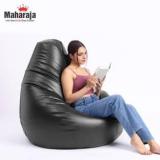 Maharaja Jumbo BeanBag Classic Premium Grade Leatherette/Pre Filled Bean Bag/Comfortable Teardrop Bean Bag With Foam Filling