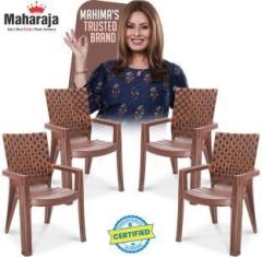 Maharaja Plastic chair for Home, Living Room | Arm Rest | Bearing Capacity up to 200Kg Plastic Outdoor Chair