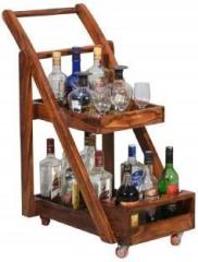 Mahimart And Handicrafts Nuevo Solid Wood Bar Trolley