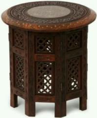 Martcrown Round Brass Carving Designer Stool