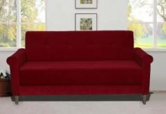 Masterkraft Sofa Cum Bed Breeza Red Single Solid Wood Sofa Bed