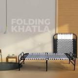 Meezo Portable Single Folding Bed Frame/Khat Cot for Sleeping Bed Metal Single Bed