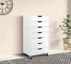 Mehai Craft & Design Chest of 7 Drawer On Castors for Living Room Solid Wood Free Standing Sideboard