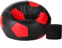 Mofaro XXL Classy football bean bag with Stylish foot stool Bean Bag With Bean Filling