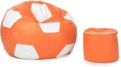 Mofaro XXXL Classy football bean bag with Stylish foot stool Bean Bag With Bean Filling