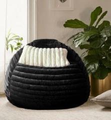 Mollismoons Jumbo bean bag fur stripes Teardrop Bean Bag With Bean Filling