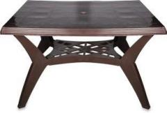 National Jaipur Roma Four Seater Dining Table, Brown Plastic 4 Seater Dining Table