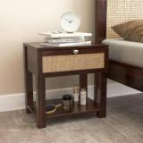 Navya Handicraft Solid Sheesham Wood Bedside End Table with 1 Drawer and Shelf Storage Solid Wood Bedside Table