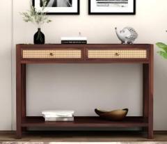 Navya Handicraft Solid Sheesham Wood Console Table with 2 Drawers and 1 Open Shelves Storage | Solid Wood Console Table