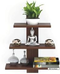 Ne Furniture Sleek and Stylish Flat Wall Shelves for Home Decor Items and Living Engineered Wood Open Book Shelf