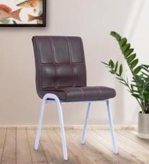 Newturn Glance Seat Powder Coated Metal Legs Chair For Living Room And Restaurant, Leatherette Dining Chair