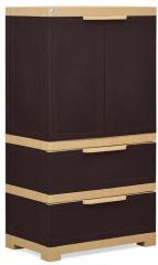 Nilkamal Freedom Cabinet with Two Drawers in Brown & Biscuit Color