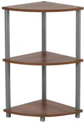 Nilkamal Iowa Wooden Corner Rack in Teak Colour